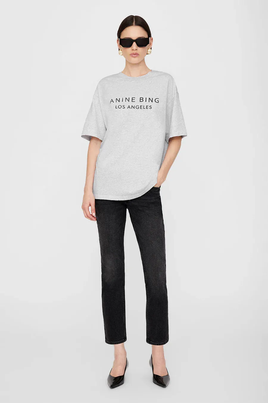 Anine Bing Myers Tee Anine Bing in Heather Grey