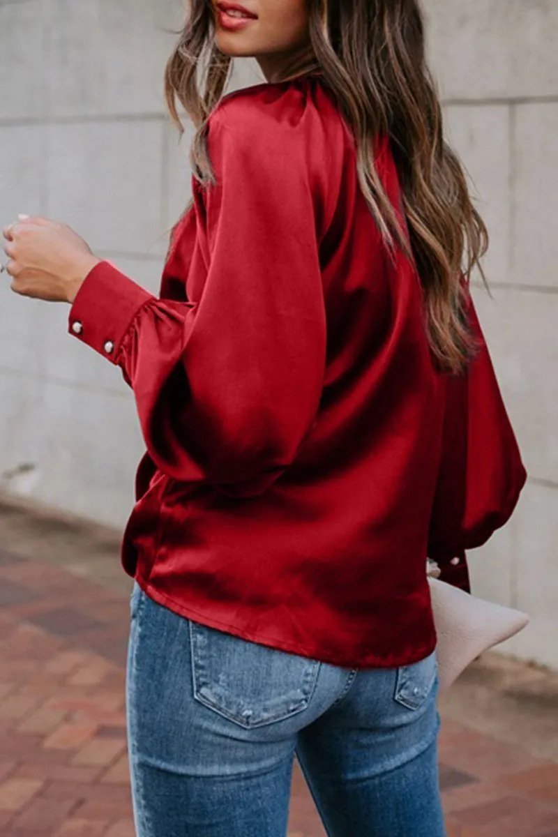 Basic Loose Green Blouse T-shirts