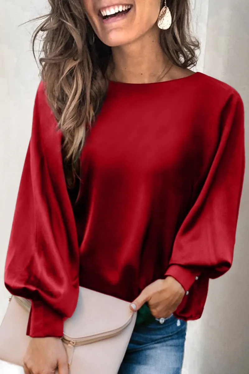 Basic Loose Green Blouse T-shirts