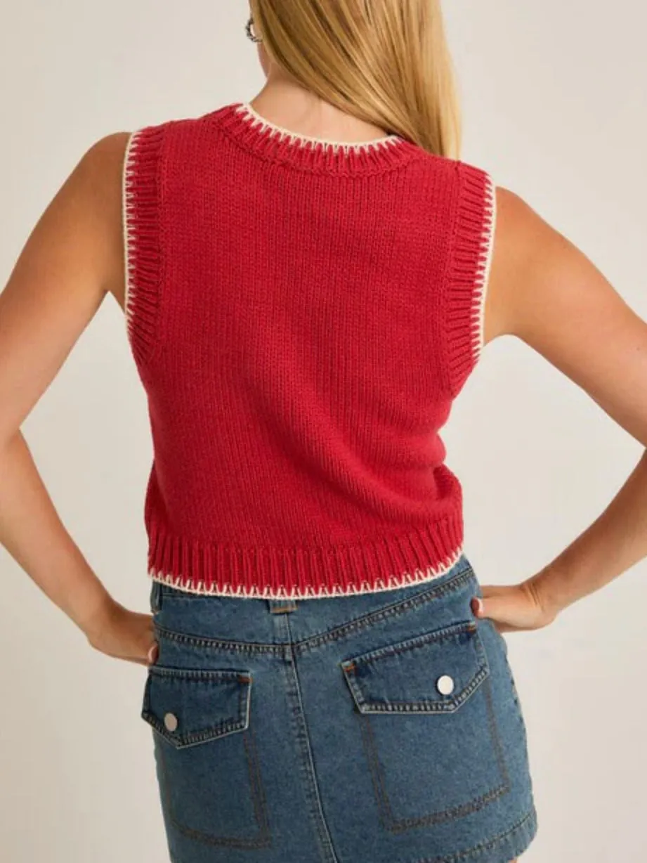 Berry Sleeveless Sweater