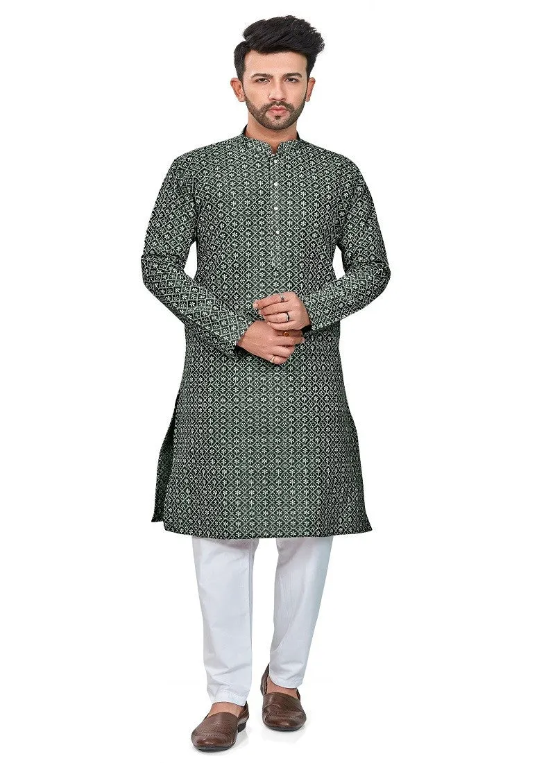 Bottle Green Colour RFSK 0013 Kurta Pajama