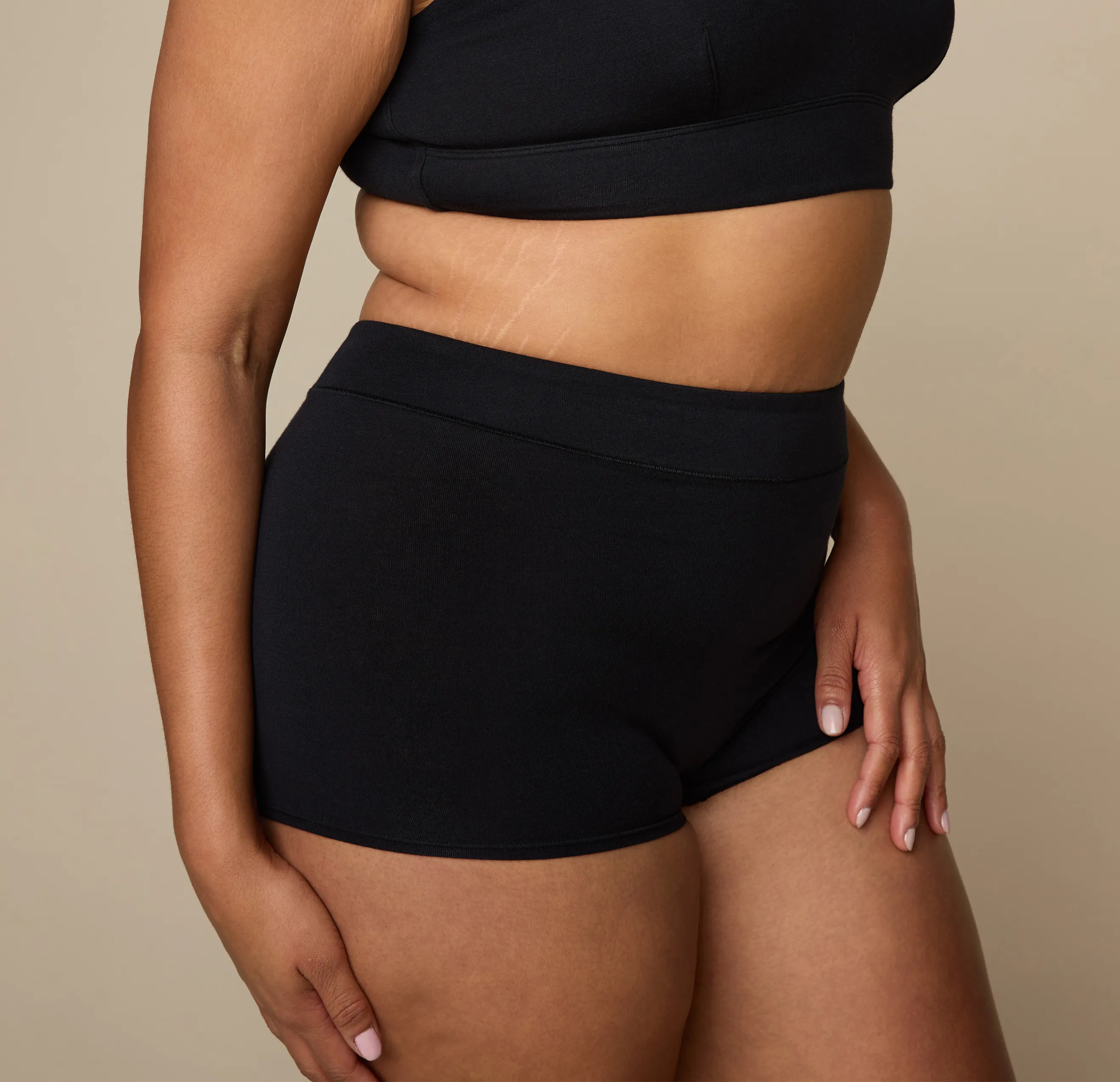 Cloud Cotton Highwaist Boyshort - Black