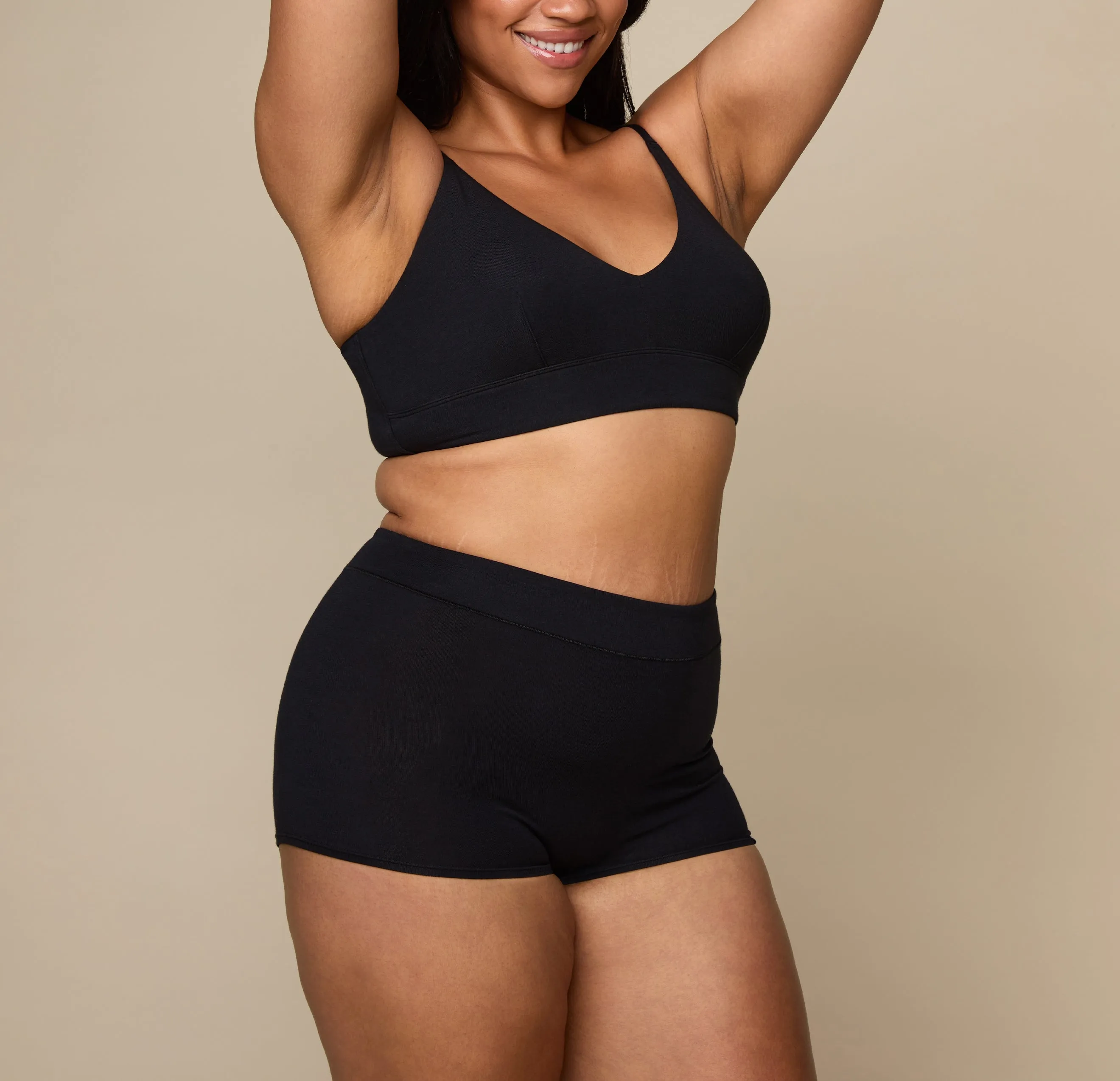 Cloud Cotton Highwaist Boyshort - Black