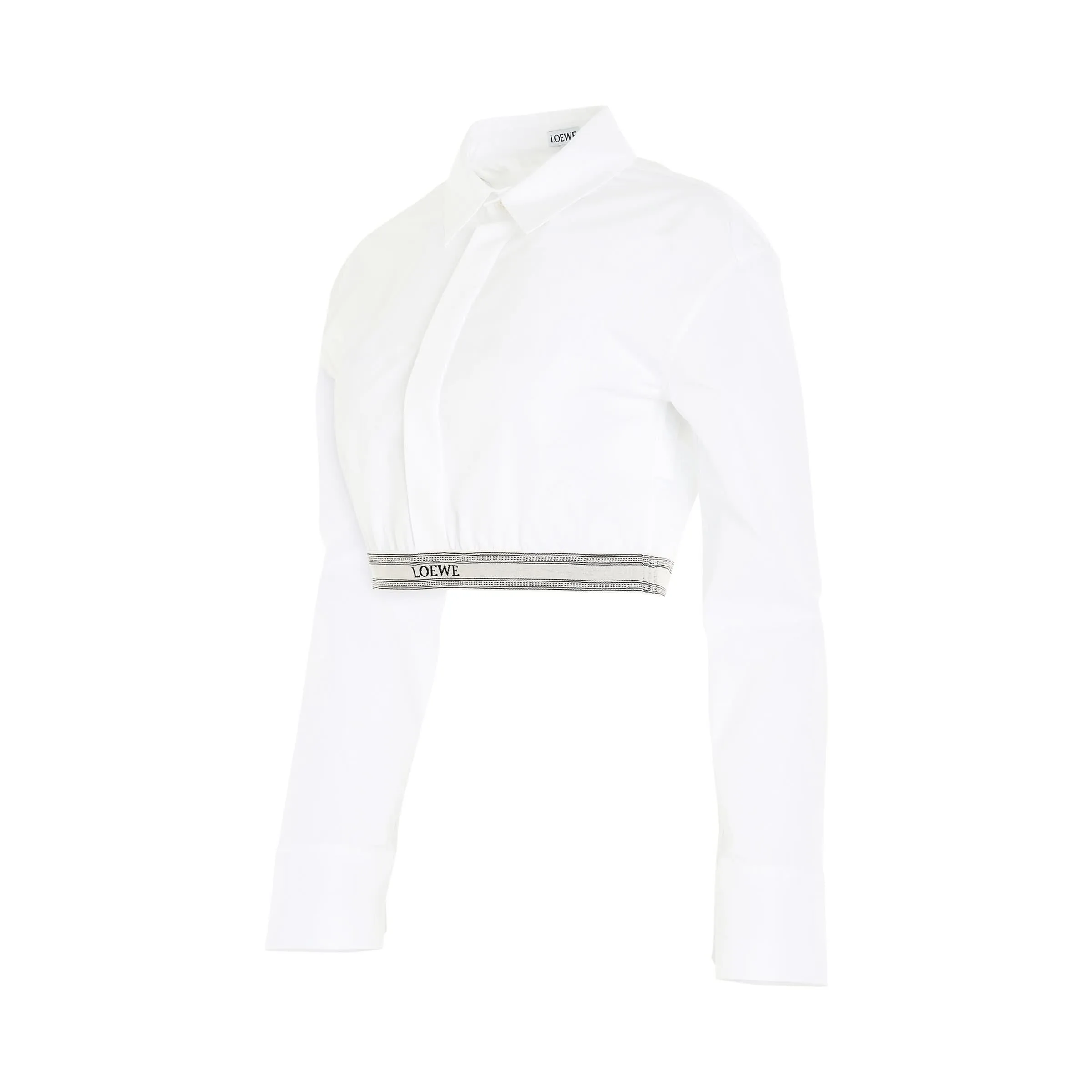 Cropped Logo Shirt in Optic White