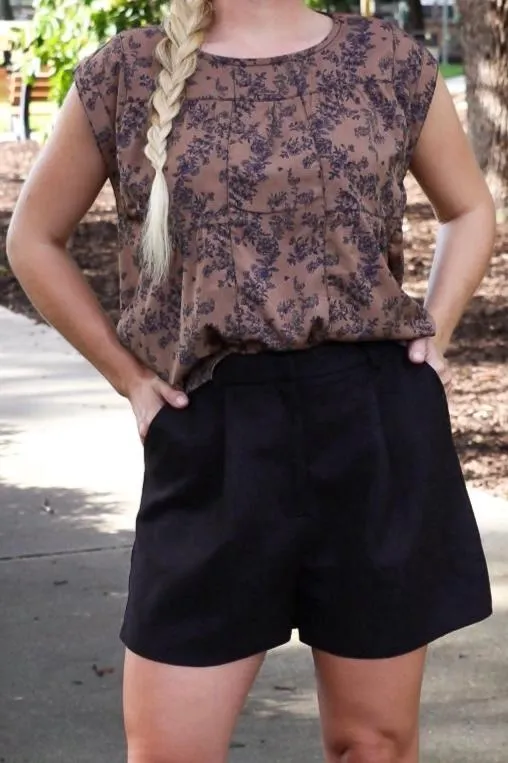 Floral Cap Sleeve Blouse