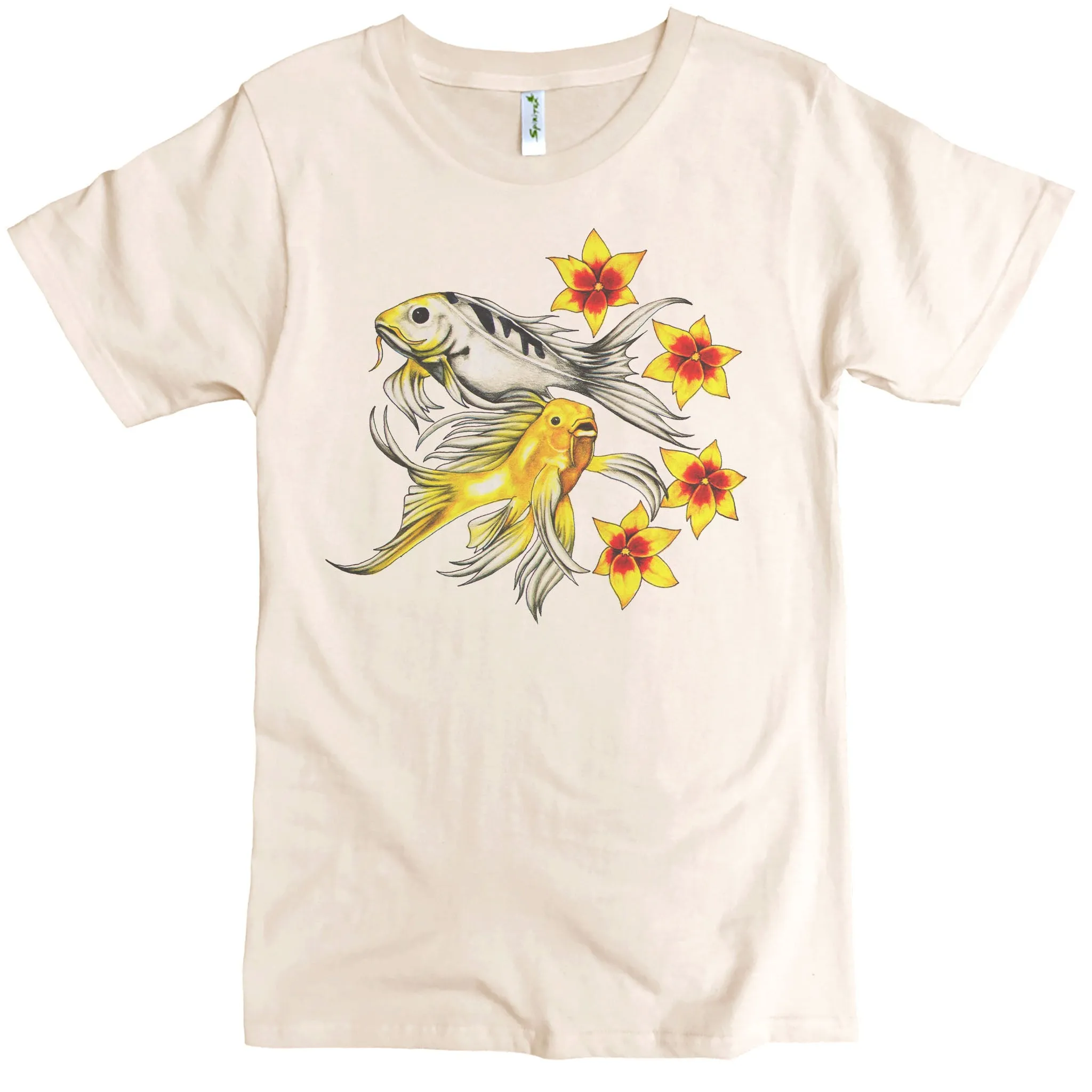 Floral Koi Fish Graphic Tee