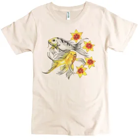 Floral Koi Fish Graphic Tee