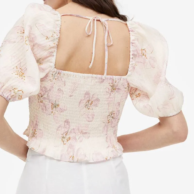 H&M blouse, cream