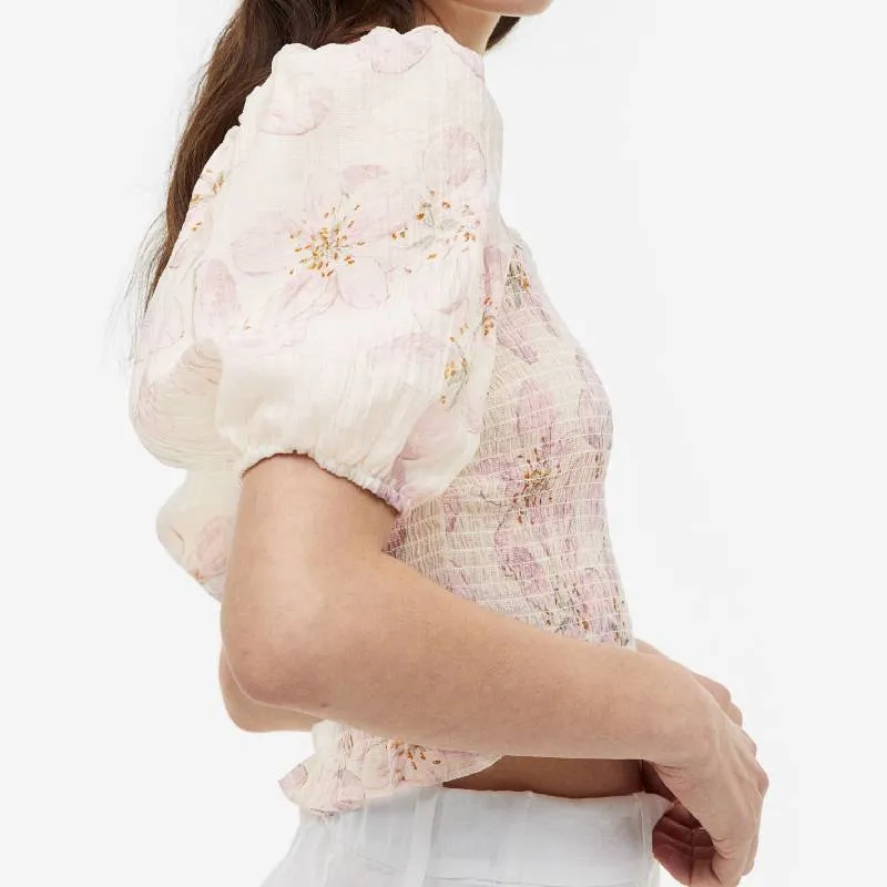 H&M blouse, cream