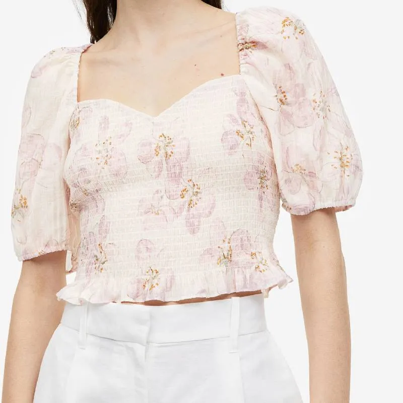 H&M blouse, cream