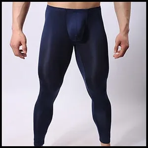 Male Sexy Ice Silk Transparent Pajama Bottoms