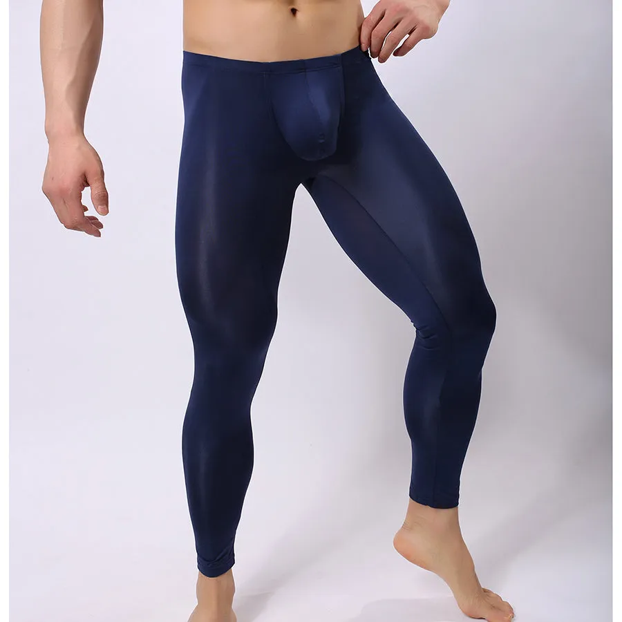 Male Sexy Ice Silk Transparent Pajama Bottoms