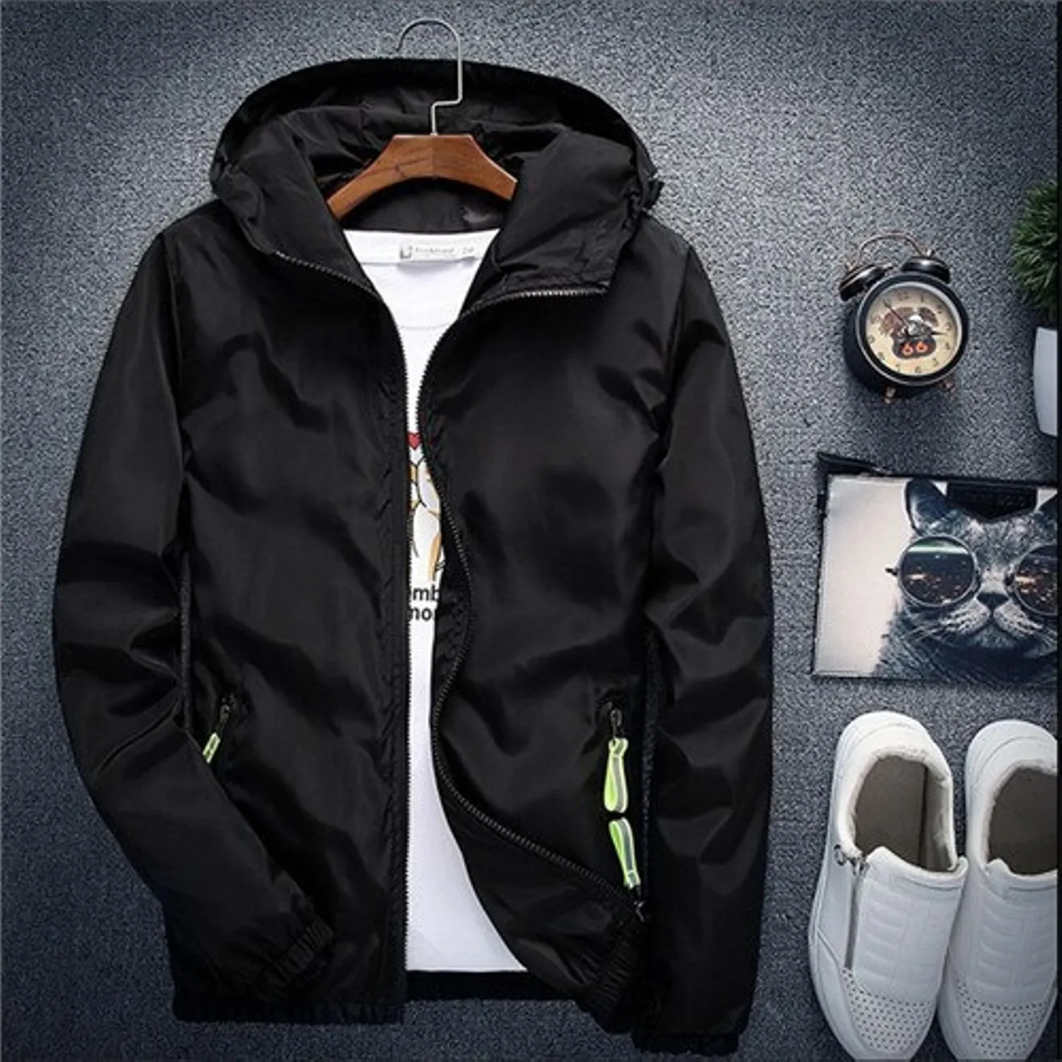 Men's Summer/Spring Hooded Windbreaker | Plus Size