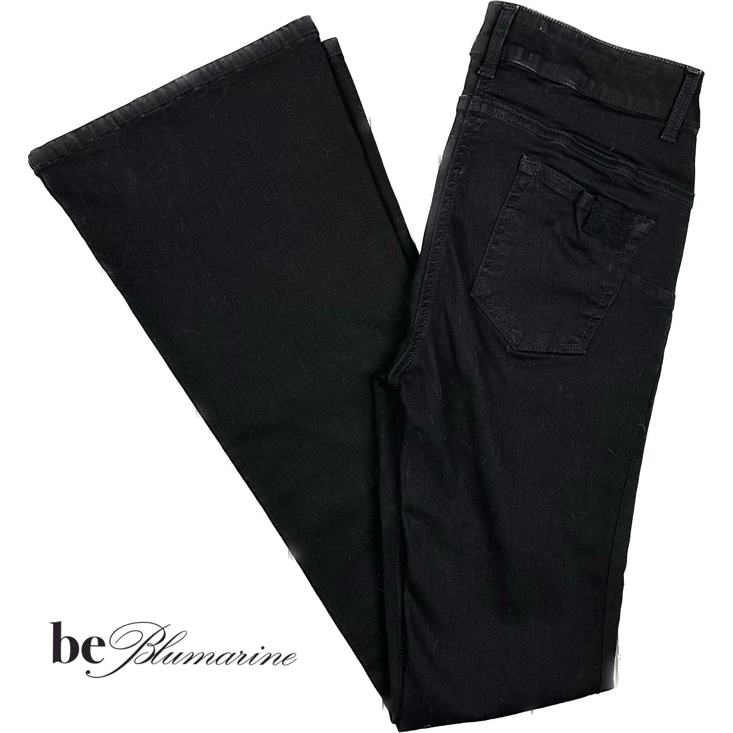 NEW - Be Blumarine Black Italian Flared Jeans - Suit Size 10