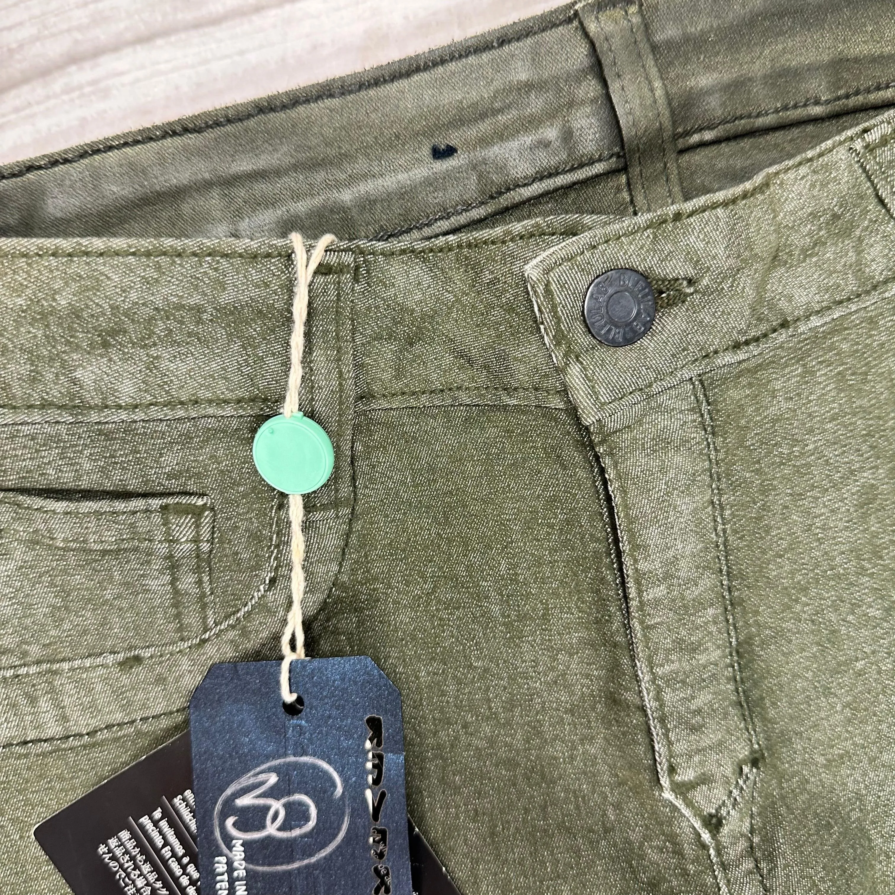 NWT - Bleulab USA ‘Detour’ Reversible Heather Green Jeans -Size 30