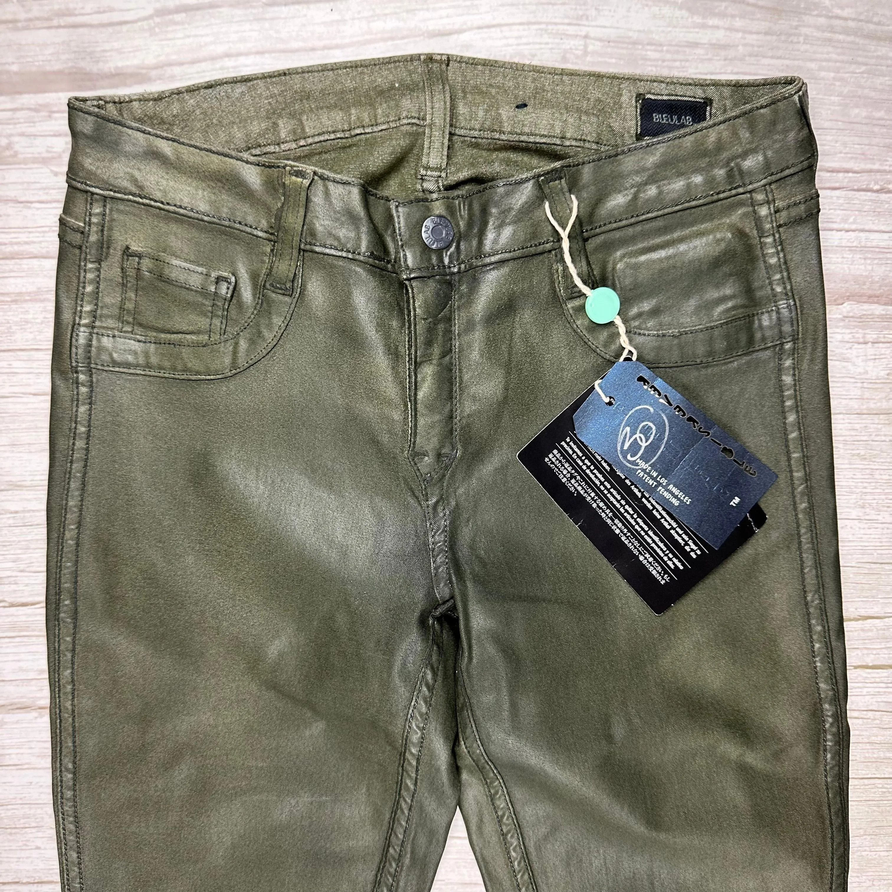 NWT - Bleulab USA ‘Detour’ Reversible Heather Green Jeans -Size 30