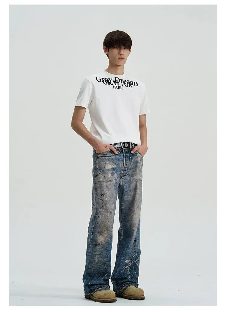 Paint-Splash Flared Jeans