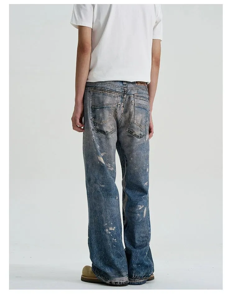 Paint-Splash Flared Jeans
