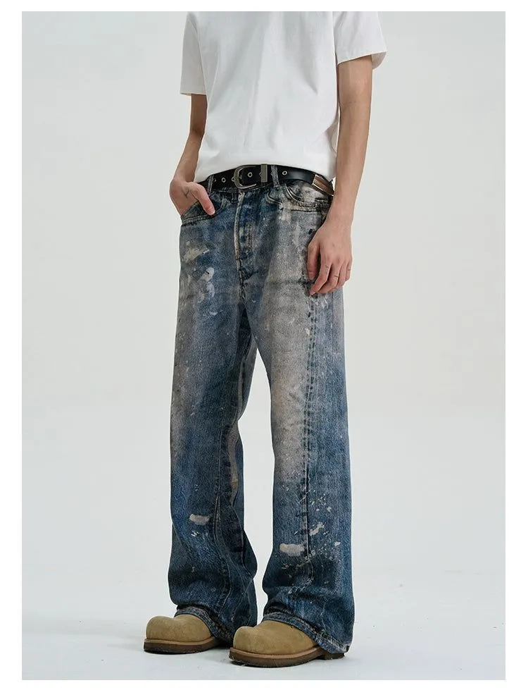 Paint-Splash Flared Jeans