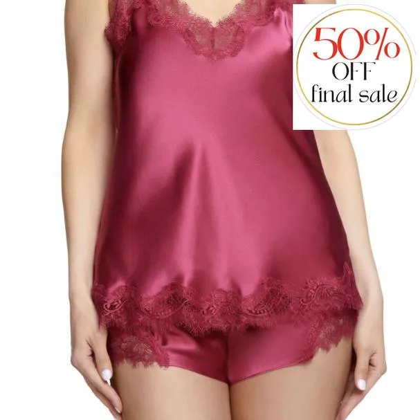 Sainted Sisters Scarlett Silk Cami / French Knicker Set in Raspberry L31002