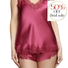 Sainted Sisters Scarlett Silk Cami / French Knicker Set in Raspberry L31002