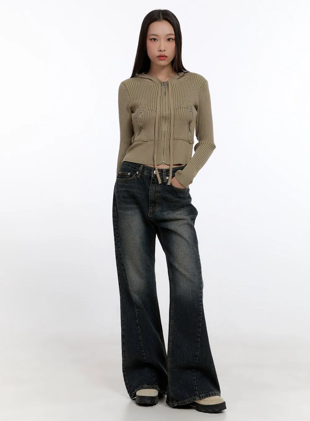 Sasha Washed Flared Jeans CN421