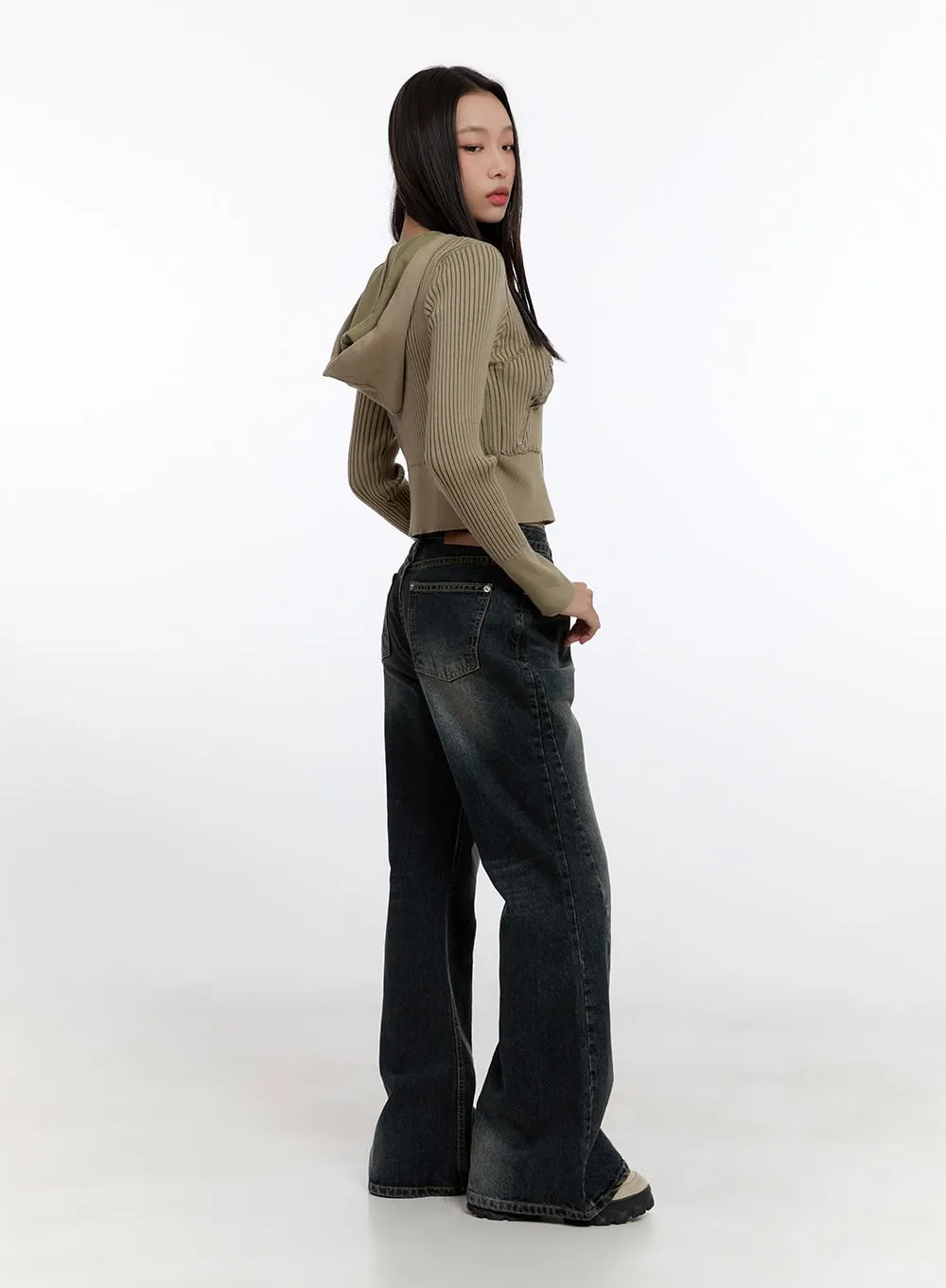 Sasha Washed Flared Jeans CN421