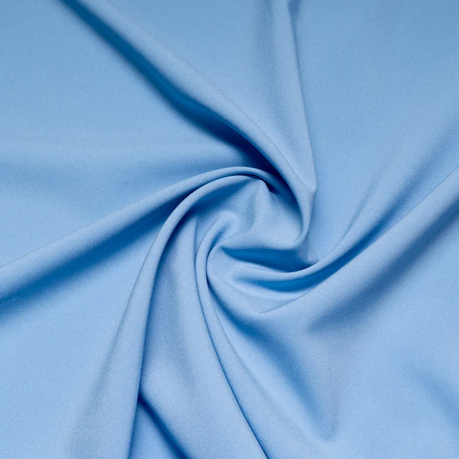 Sky Blue Cotton Blend Crêpe