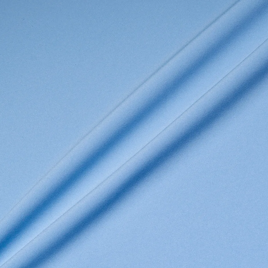 Sky Blue Cotton Blend Crêpe