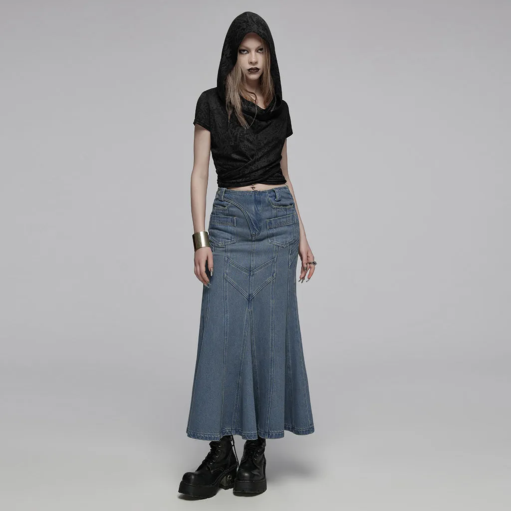 Swing collar hooded short sleeves T-shirt OPT-890TDF