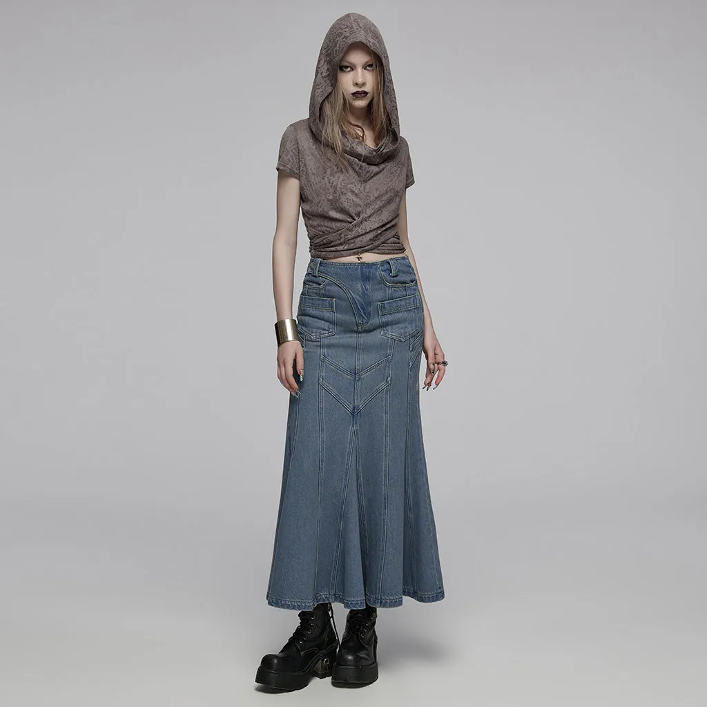 Swing collar hooded short sleeves T-shirt OPT-890TDF