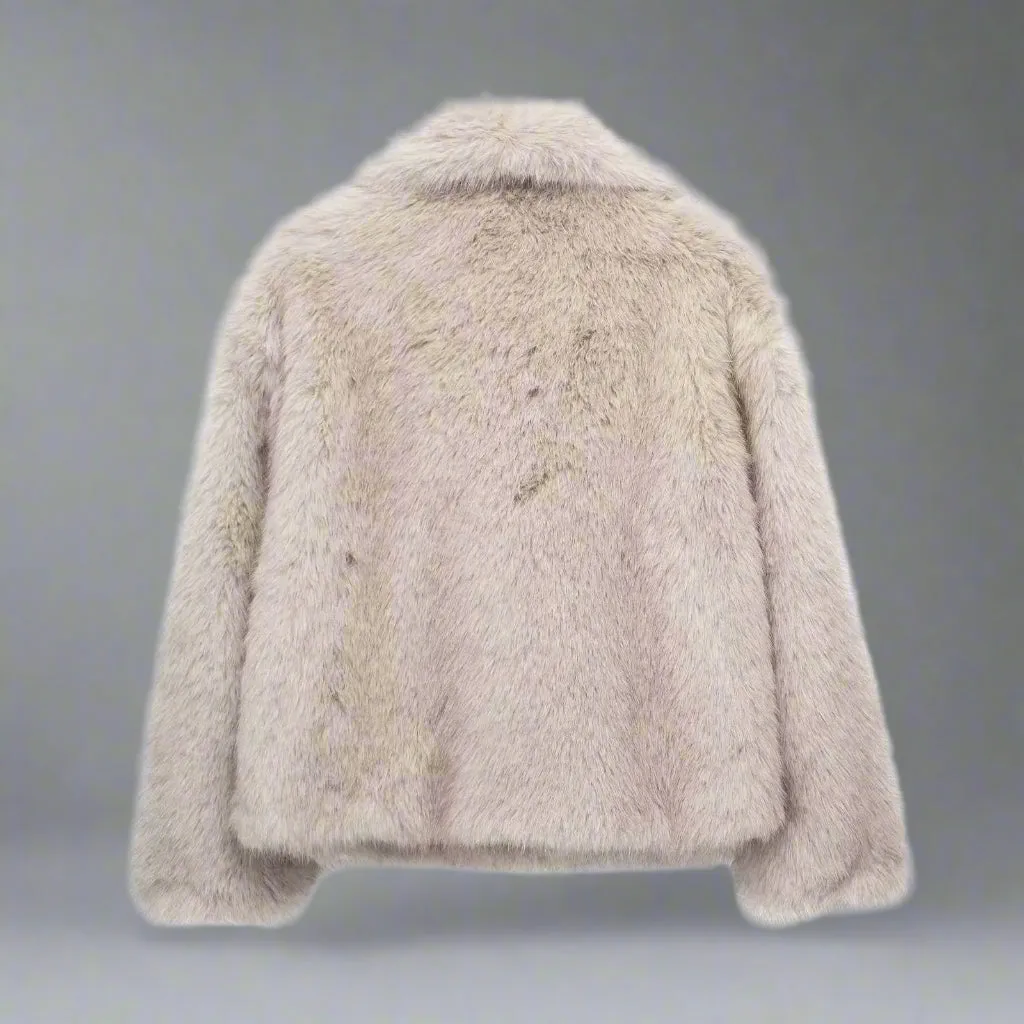 Winter Plush Coat Fashion Thicken Lapel Outwear Casual Long Sleeve Tops Womens Clothing